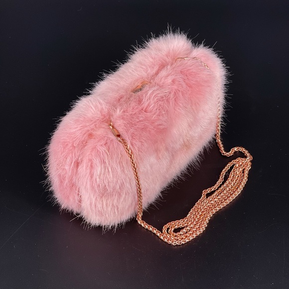 Skinnydip Faux Fur Box Clutch Bag In Pink - Picture 5 of 11